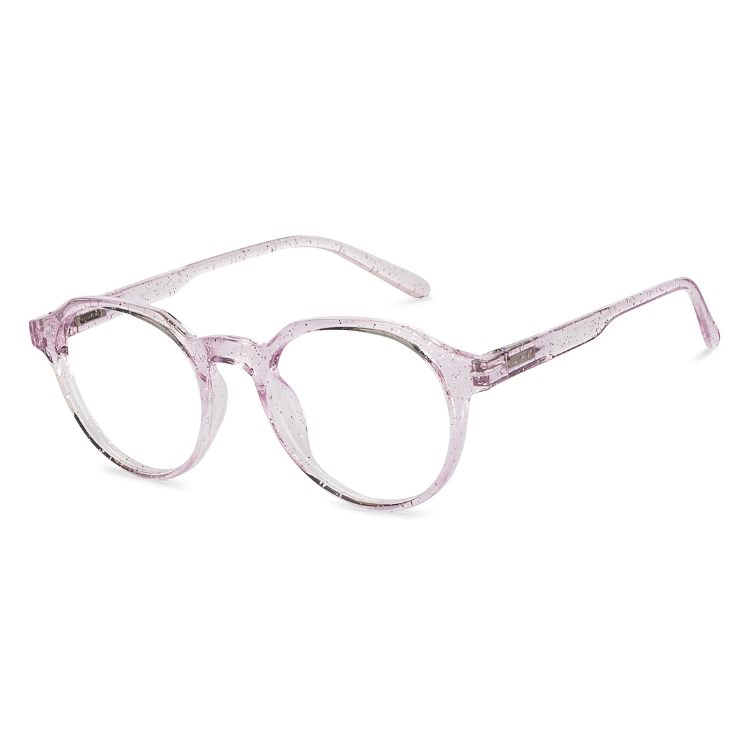 Lenskart BLU Screen Glasses Blue Block Zero Power Screen Glasses: Pink Transparent Full Rim Geometric Lenskart Blu LB E14060-C13 left side