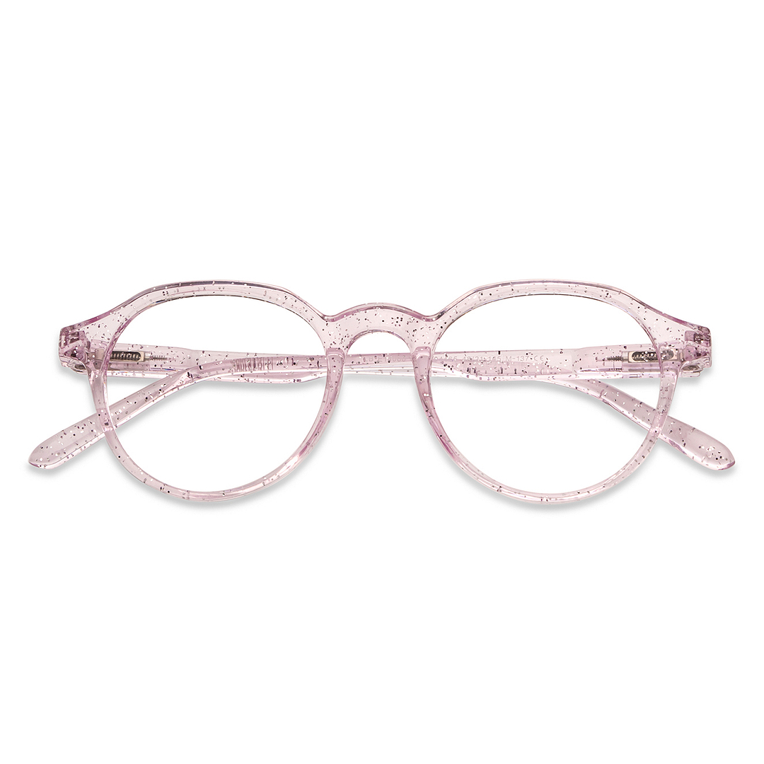 Lenskart BLU Screen Glasses Blue Block Zero Power Screen Glasses: Pink Transparent Full Rim Geometric Lenskart Blu LB E14060-C13 right side