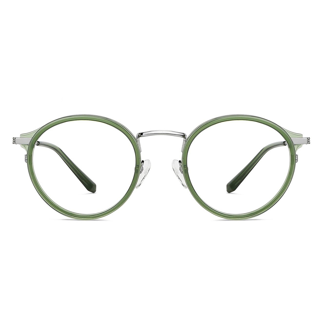Lenskart BLU Screen Glasses Blue Block Zero Power Screen Glasses: Gunmetal Green Full Rim Round Lenskart BLU LB E13530-C5 left side