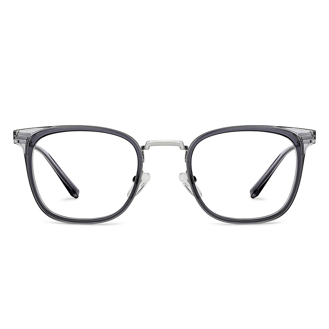 Lenskart BLU Screen Glasses Blue Block Zero Power Screen Glasses : Gunmetal Grey Transparent Full Rim Square Lenskart BLU LB E13529-C5 right side