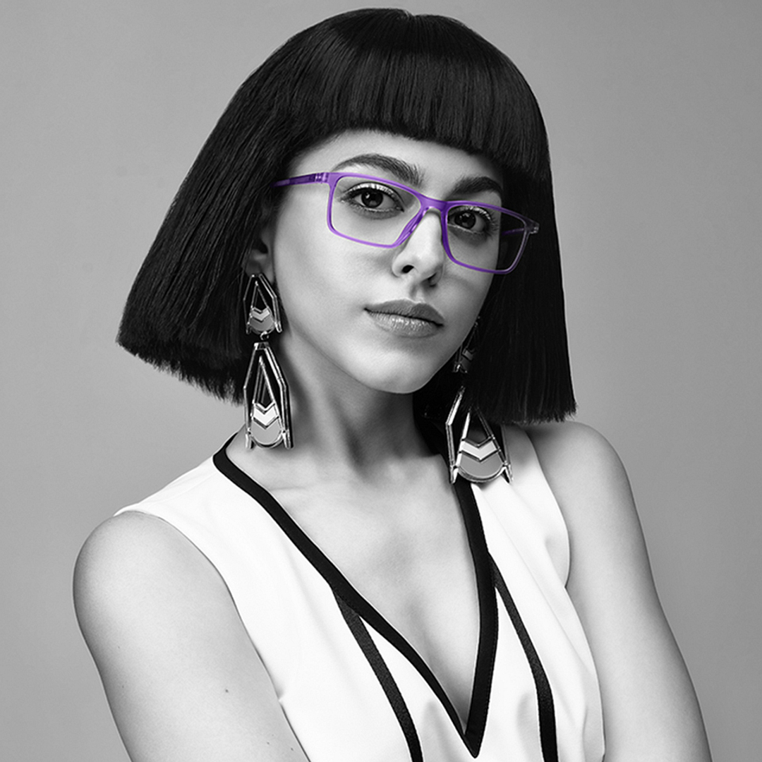 Lenskart BLU Screen Glasses Blue Block Zero Power Screen Glasses : Purple Full Rim Rectangle Lenskart Blu LB E14270-C3 left side