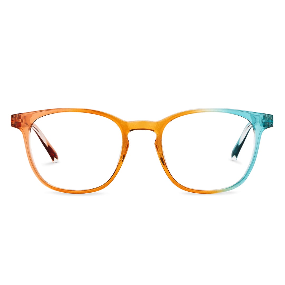 Lenskart BLU Screen Glasses Blue Block Zero Power Screen Glasses: Blue Brown Full Rim Square Lenskart Blu LB E14058-C9 left side