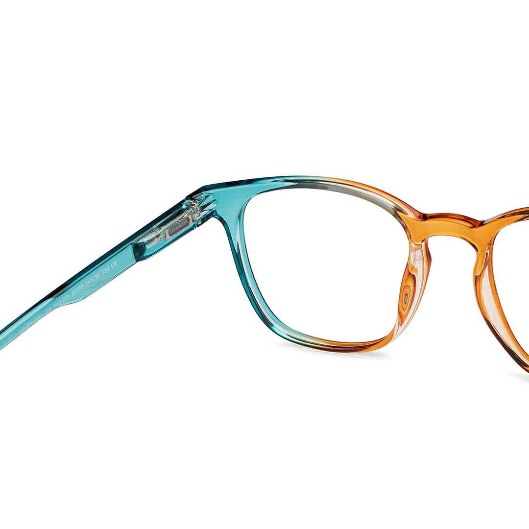 Lenskart BLU Screen Glasses Blue Block Zero Power Screen Glasses: Blue Brown Full Rim Square Lenskart Blu LB E14058-C9 right side