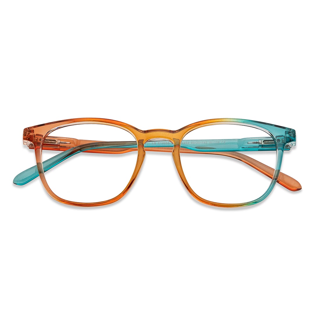 Lenskart BLU Screen Glasses Blue Block Zero Power Screen Glasses: Blue Brown Full Rim Square Lenskart Blu LB E14058-C9 left side