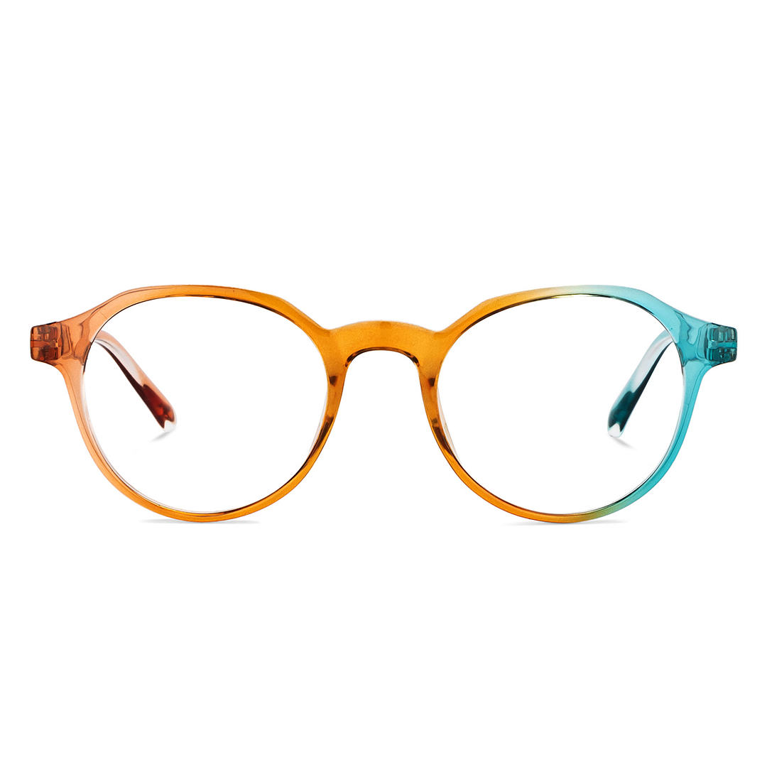 Lenskart BLU Screen Glasses Blue Block Zero Power Screen Glasses: Blue Brown Full Rim Geometric Lenskart Blu LB E14060-C9 left side