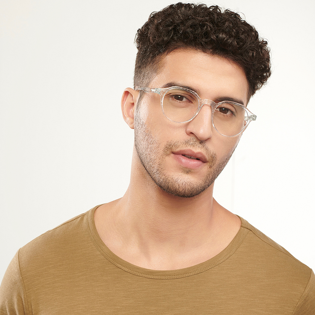 Lenskart BLU Screen Glasses Blue Block Zero Power Screen Glasses: Transparent Full Rim Geometric Lenskart Blu LB E14060-C11 right side