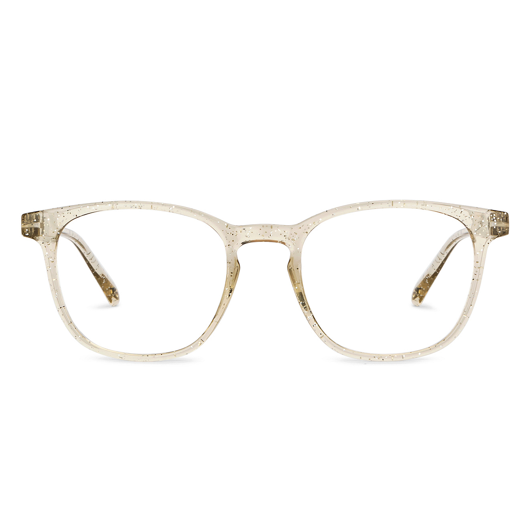 Lenskart BLU Screen Glasses Blue Block Zero Power Screen Glasses: Yellow Transparent Full Rim Square Lenskart Blu LB E14058-C11 right side