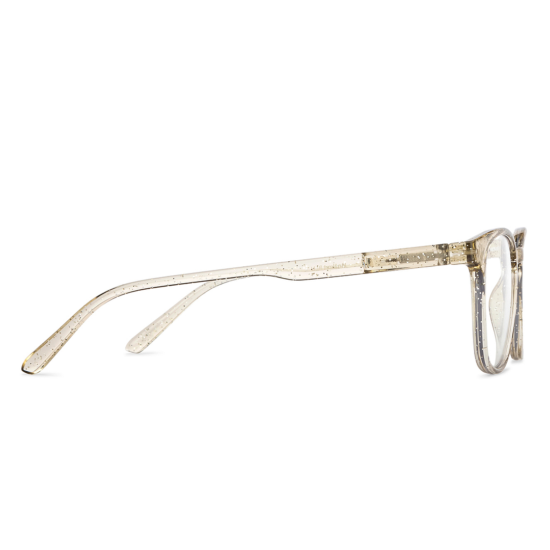 Lenskart BLU Screen Glasses Blue Block Zero Power Screen Glasses: Yellow Transparent Full Rim Square Lenskart Blu LB E14058-C11 right side