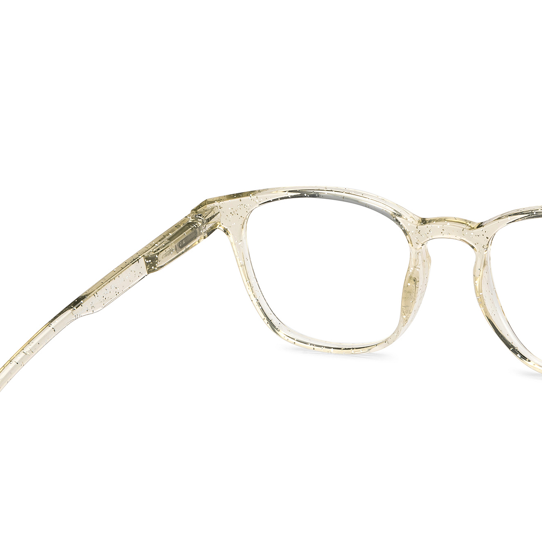 Lenskart BLU Screen Glasses Blue Block Zero Power Screen Glasses: Yellow Transparent Full Rim Square Lenskart Blu LB E14058-C11 left side