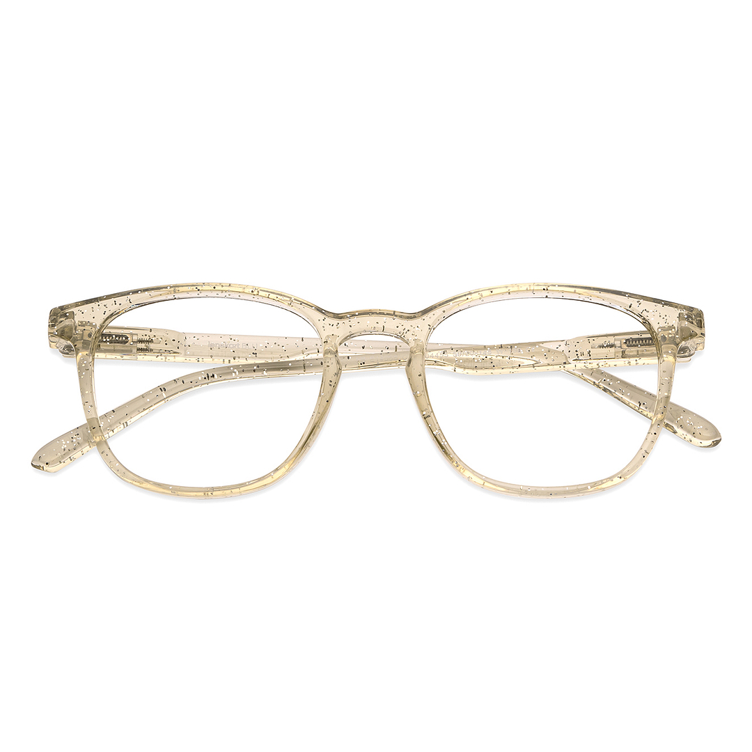 Lenskart BLU Screen Glasses Blue Block Zero Power Screen Glasses: Yellow Transparent Full Rim Square Lenskart Blu LB E14058-C11 right side