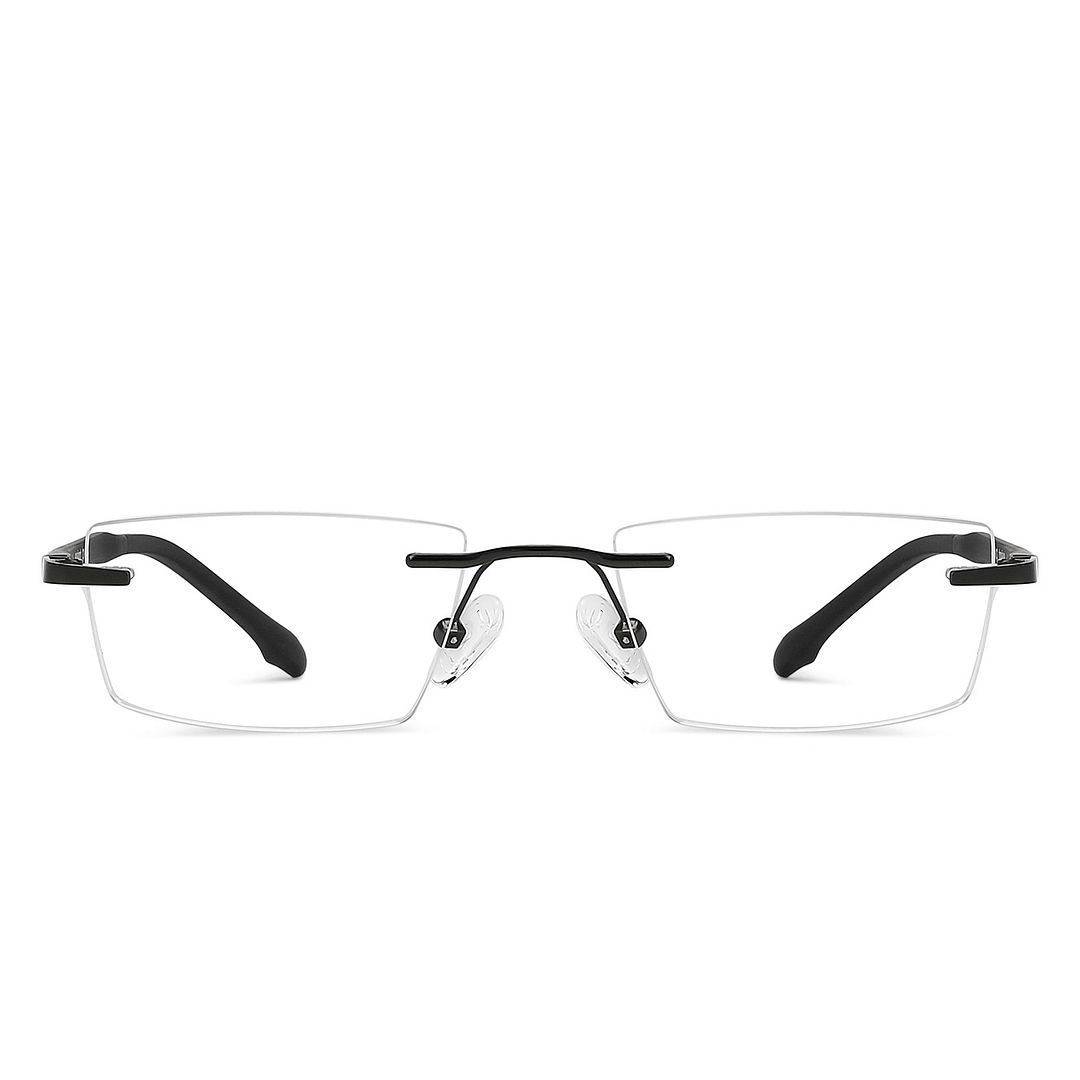 Lenskart Air Online Mid Gunmetal Rimless Rectangle left side