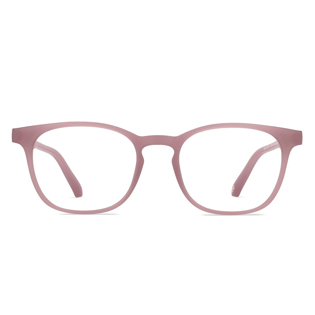 Lenskart Hustlr Screen Glasses Blue Block Zero Power Screen Glasses : Dusty Rose Full Rim Square Lenskart HUSTLR LB E14058-XW C3 right side