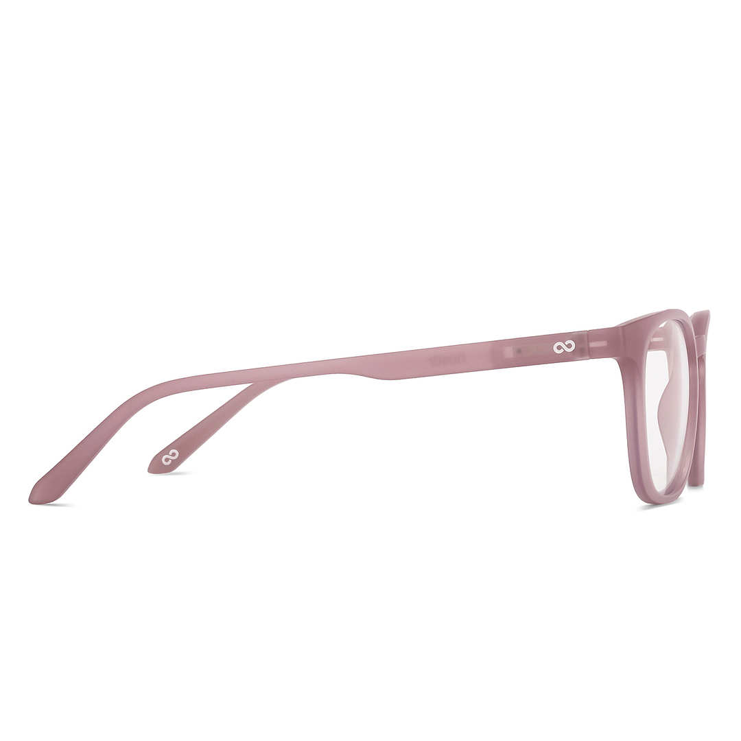 Lenskart Hustlr Screen Glasses Blue Block Zero Power Screen Glasses : Dusty Rose Full Rim Square Lenskart HUSTLR LB E14058-XW C3 left side