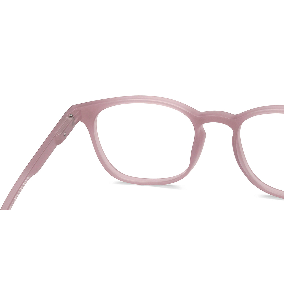 Lenskart Hustlr Screen Glasses Blue Block Zero Power Screen Glasses : Dusty Rose Full Rim Square Lenskart HUSTLR LB E14058-XW C3 right side
