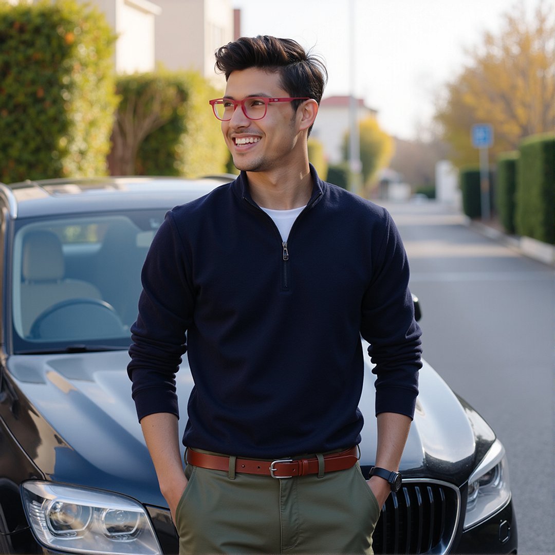 Lenskart Hustlr Online Flamingo Full Rim Square left side