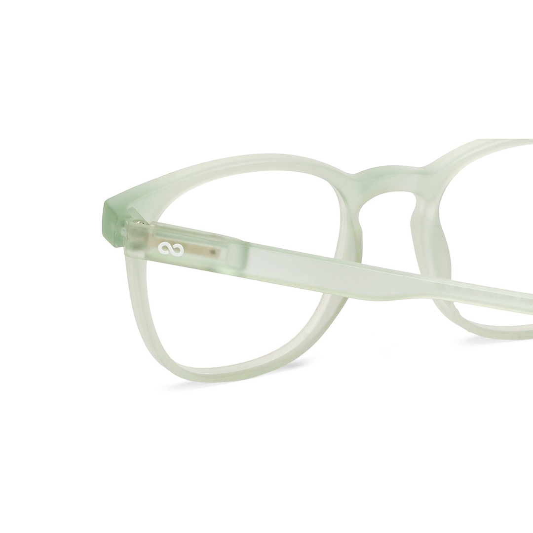 Lenskart Hustlr Screen Glasses Blue Block Phone Screen Glasses : Jade Green Full Rim Square Lenskart HUSTLR LB E14058-W C35 left side