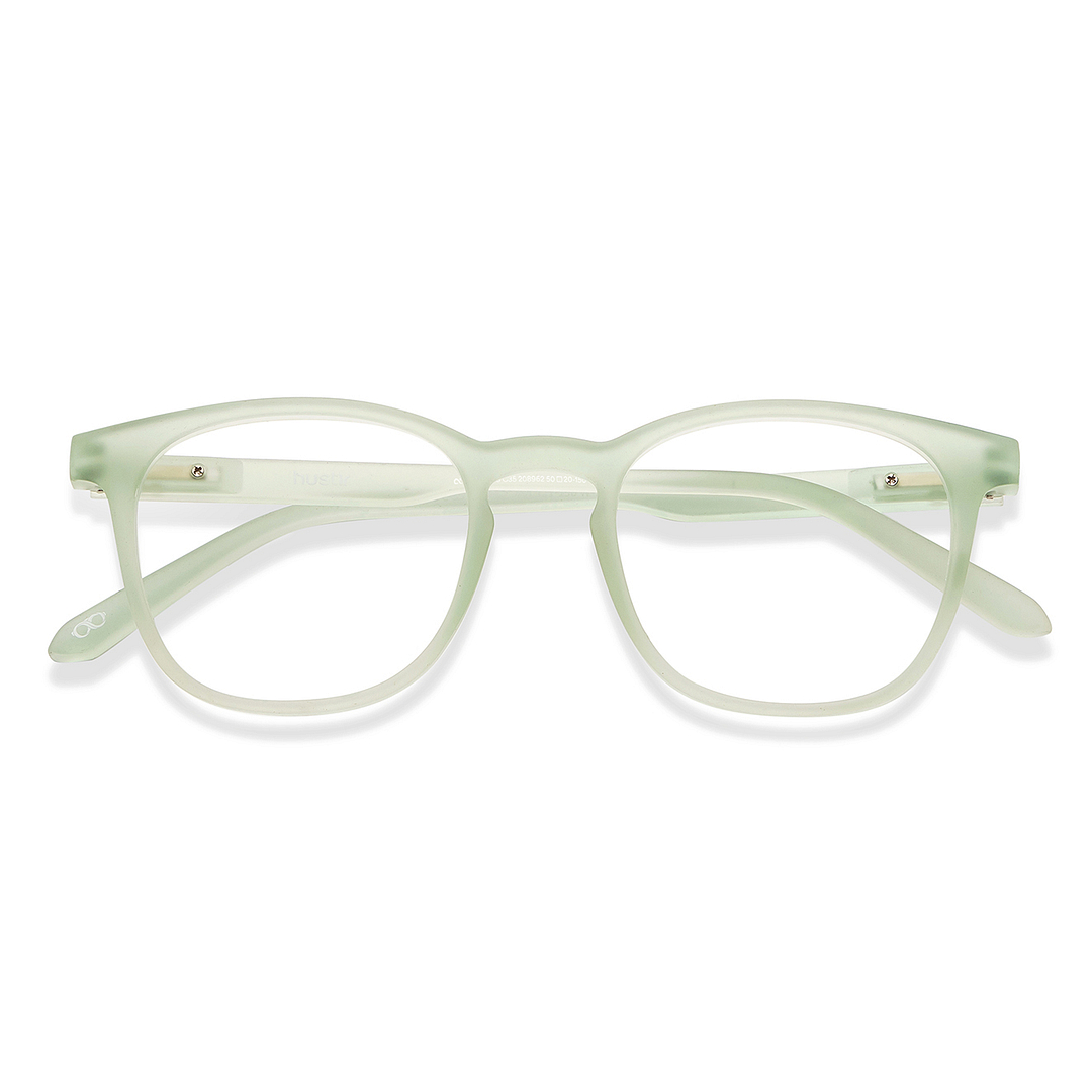 Lenskart Hustlr Screen Glasses Blue Block Phone Screen Glasses : Jade Green Full Rim Square Lenskart HUSTLR LB E14058-W C35 left side