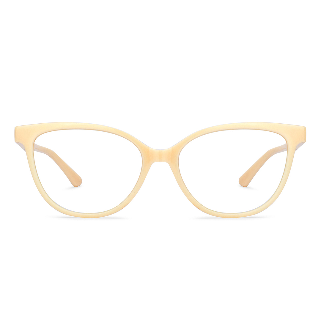 Lenskart BLU Screen Glasses Blue Block Zero Power Screen Glasses : Cream White Full Rim Cat Eye Lenskart BLU LB E14452-C5 right side