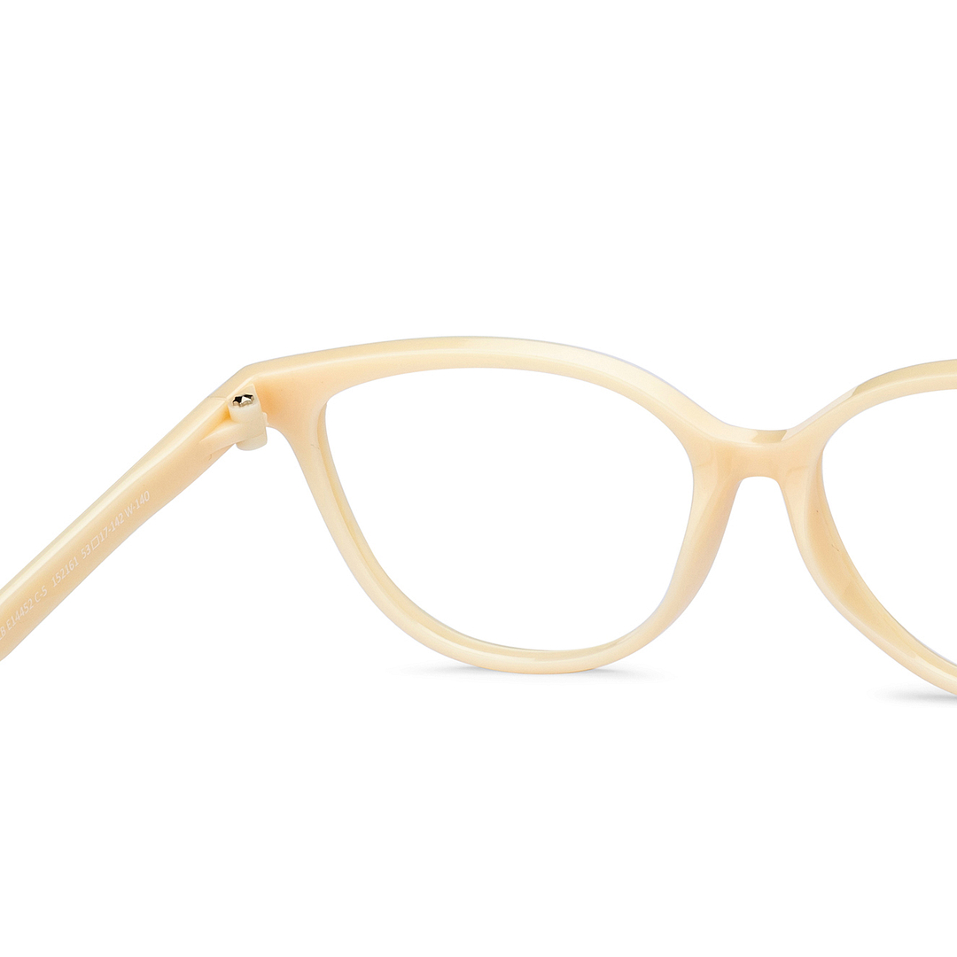 Lenskart BLU Screen Glasses Blue Block Zero Power Screen Glasses : Cream White Full Rim Cat Eye Lenskart BLU LB E14452-C5 right side