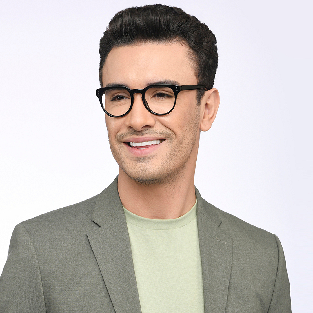 Lenskart BLU Screen Glasses Blue Block Zero Power Screen Glasses : Black Full Rim Round Lenskart Blu-C3 LB E16064 right side