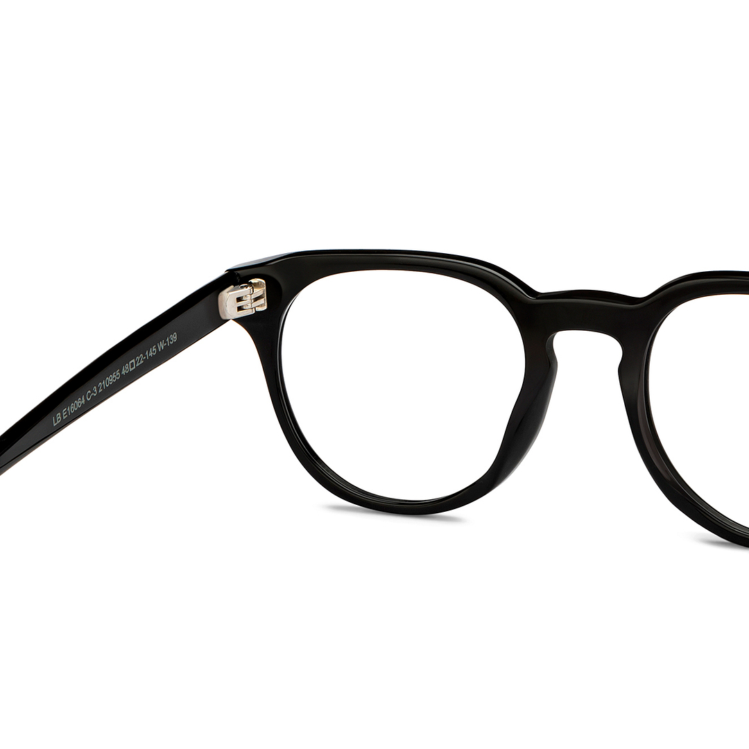 Lenskart BLU Screen Glasses Blue Block Zero Power Screen Glasses : Black Full Rim Round Lenskart Blu-C3 LB E16064 right side