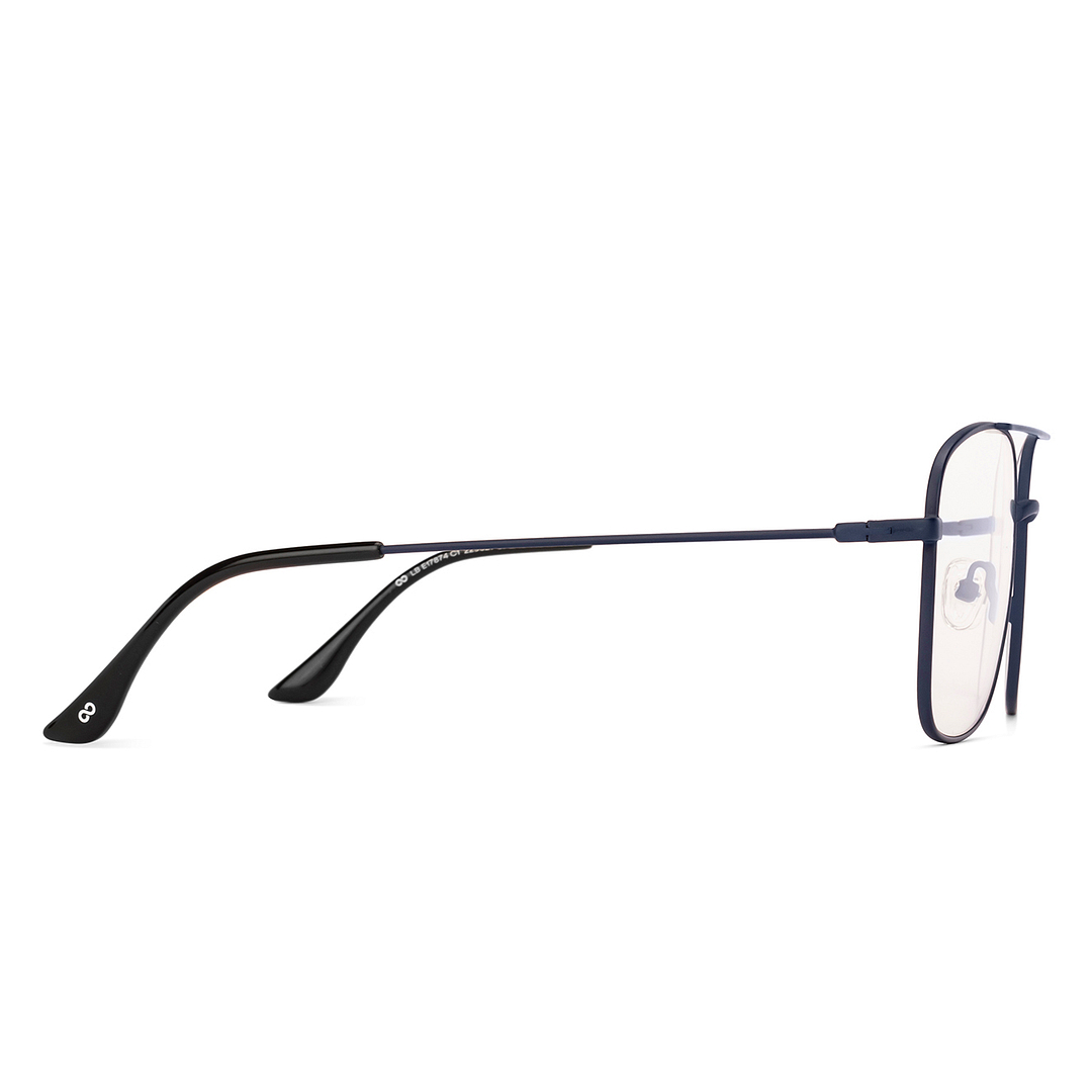 Lenskart BLU Screen Glasses Blue Block Zero Power Screen Glasses: Blue Full Rim Aviator Lenskart BLU Screen Glasses LB E17874 left side