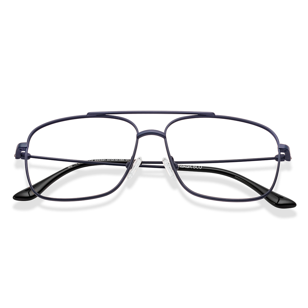 Lenskart BLU Screen Glasses Blue Block Zero Power Screen Glasses: Blue Full Rim Aviator Lenskart BLU Screen Glasses LB E17874 left side