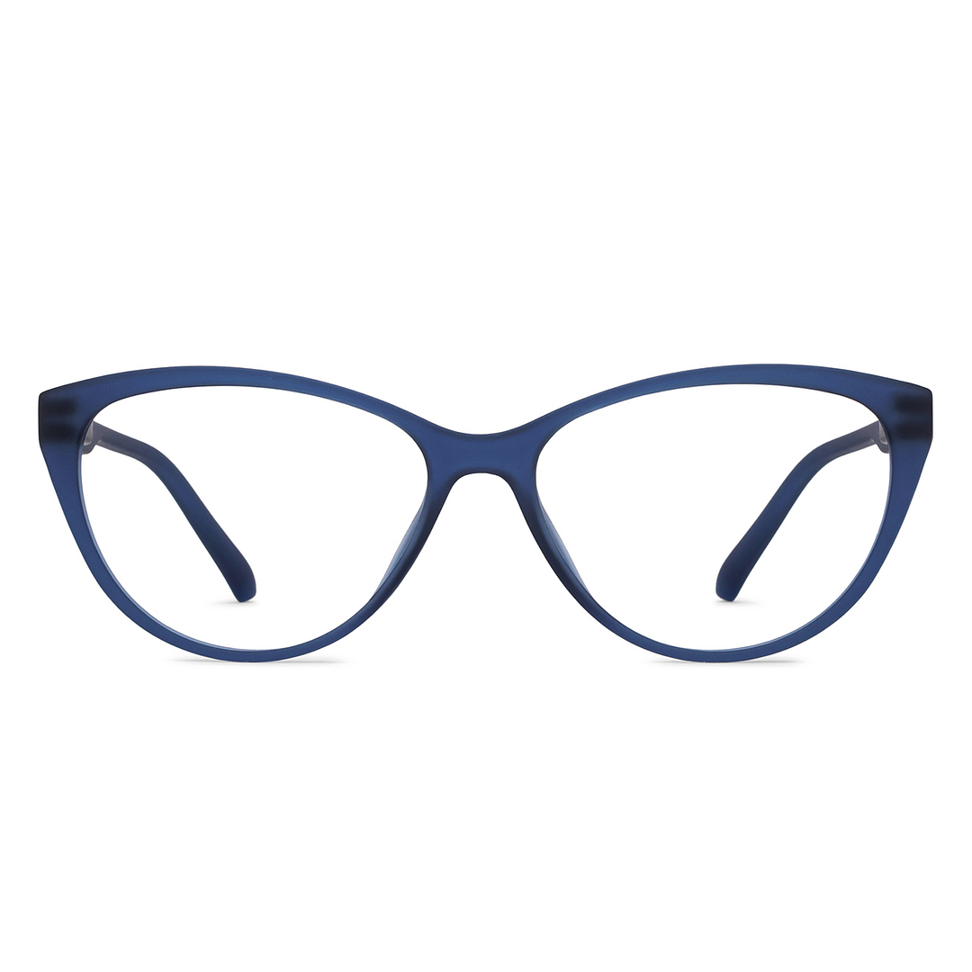 Lenskart BLU Screen Glasses Blue Block Zero Power Screen Glasses: Blue Transparent Full Rim Cat Eye Lenskart Blu LB E15378-C2 left side