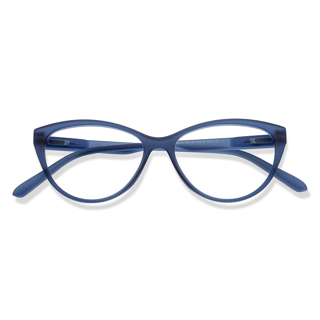 Lenskart BLU Screen Glasses Blue Block Zero Power Screen Glasses: Blue Transparent Full Rim Cat Eye Lenskart Blu LB E15378-C2 left side