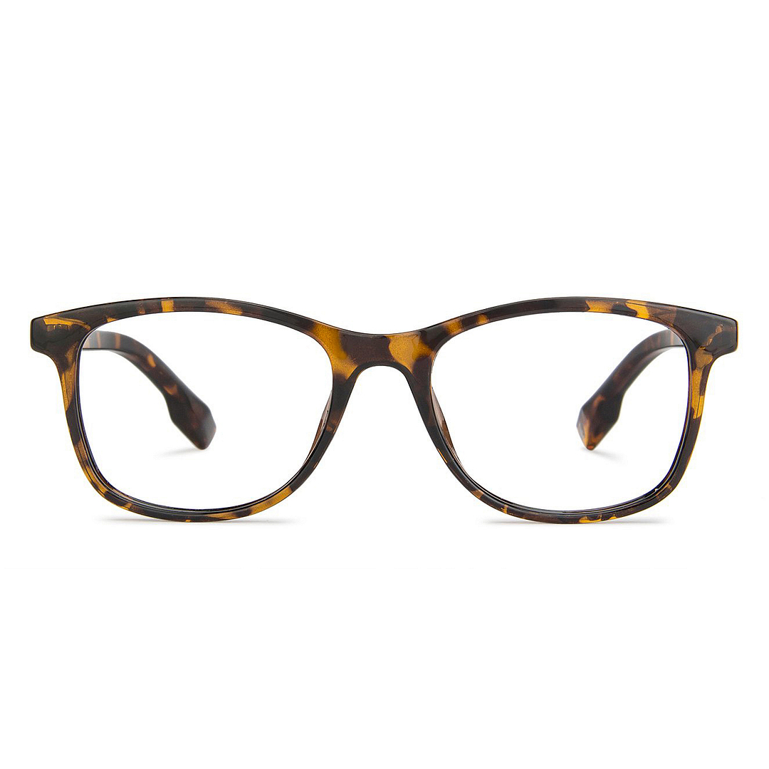 Lenskart BLU Screen Glasses Blue Block Zero Power Screen Glasses: Brown Tortoise Full Rim Square Lenskart Blu LB E13534-C1 left side