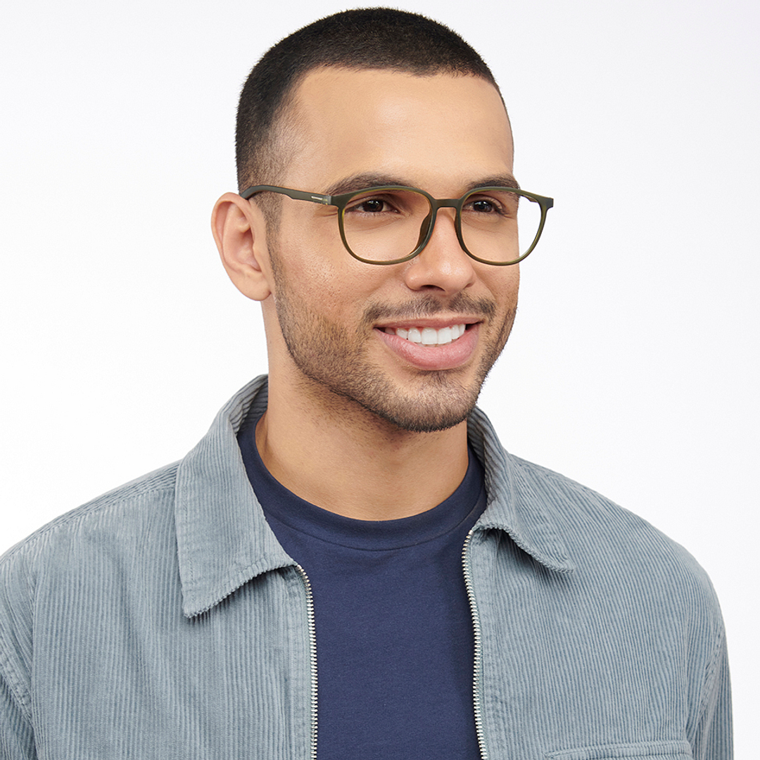 Lenskart BLU Screen Glasses Blue Block Zero Power Screen Glasses : Green Full Rim Round Lenskart Blu-C4 right side