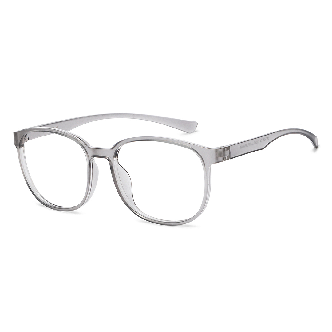Lenskart BLU Screen Glasses Blue Block Zero Power Screen Glasses : Grey Transparent Full Rim Sqaure Lenskart BLU LB E14284-C4 left side