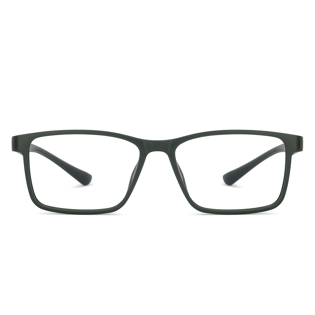 Lenskart BLU Screen Glasses Blue Block Zero Power Screen Glasses : Military Green Full Rim Rectangle Lenskart BLU LB E14283 right side