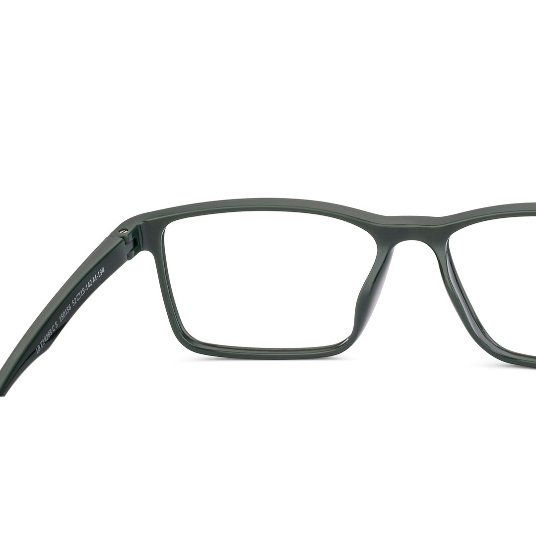 Lenskart BLU Screen Glasses Blue Block Zero Power Screen Glasses : Military Green Full Rim Rectangle Lenskart BLU LB E14283 right side