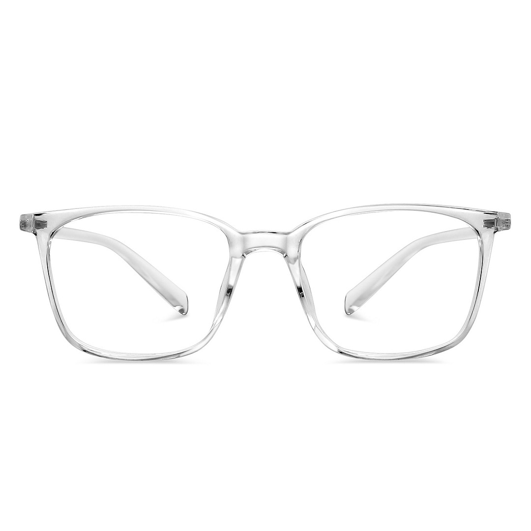 Lenskart BLU Screen Glasses Blue Block Zero Power Screen Glasses : Transparent Full Rim Square Lenskart Blu LB E13526-C2 right side