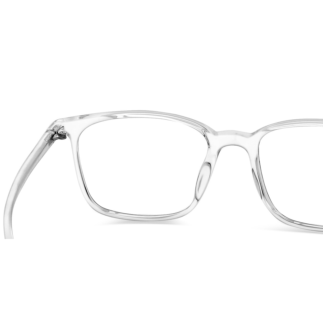 Lenskart BLU Screen Glasses Blue Block Zero Power Screen Glasses : Transparent Full Rim Square Lenskart Blu LB E13526-C2 right side