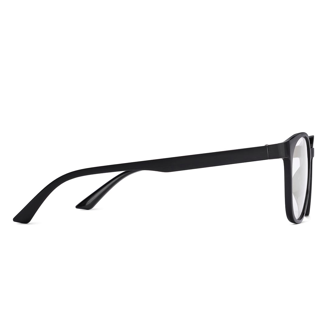 Lenskart BLU Screen Glasses Blue Block Zero Power Screen Glasses : Black Black Full Rim Round Lenskart Blu LB E14271-C2 left side