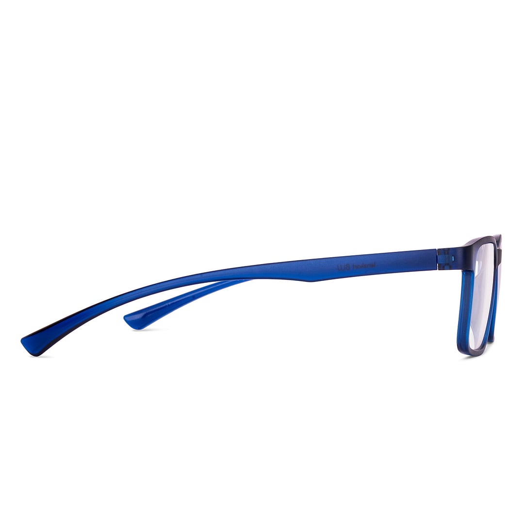 Lenskart BLU Screen Glasses Blue Block Zero Power Screen Glasses : Black Blue Full Rim Rectangle Lenskart Blu LB E14283-C3 left side