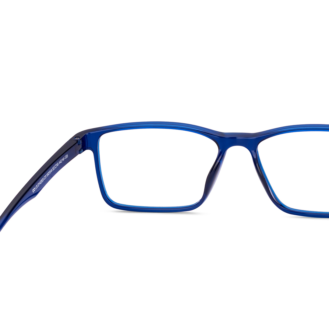 Lenskart BLU Screen Glasses Blue Block Zero Power Screen Glasses : Black Blue Full Rim Rectangle Lenskart Blu LB E14283-C3 right side