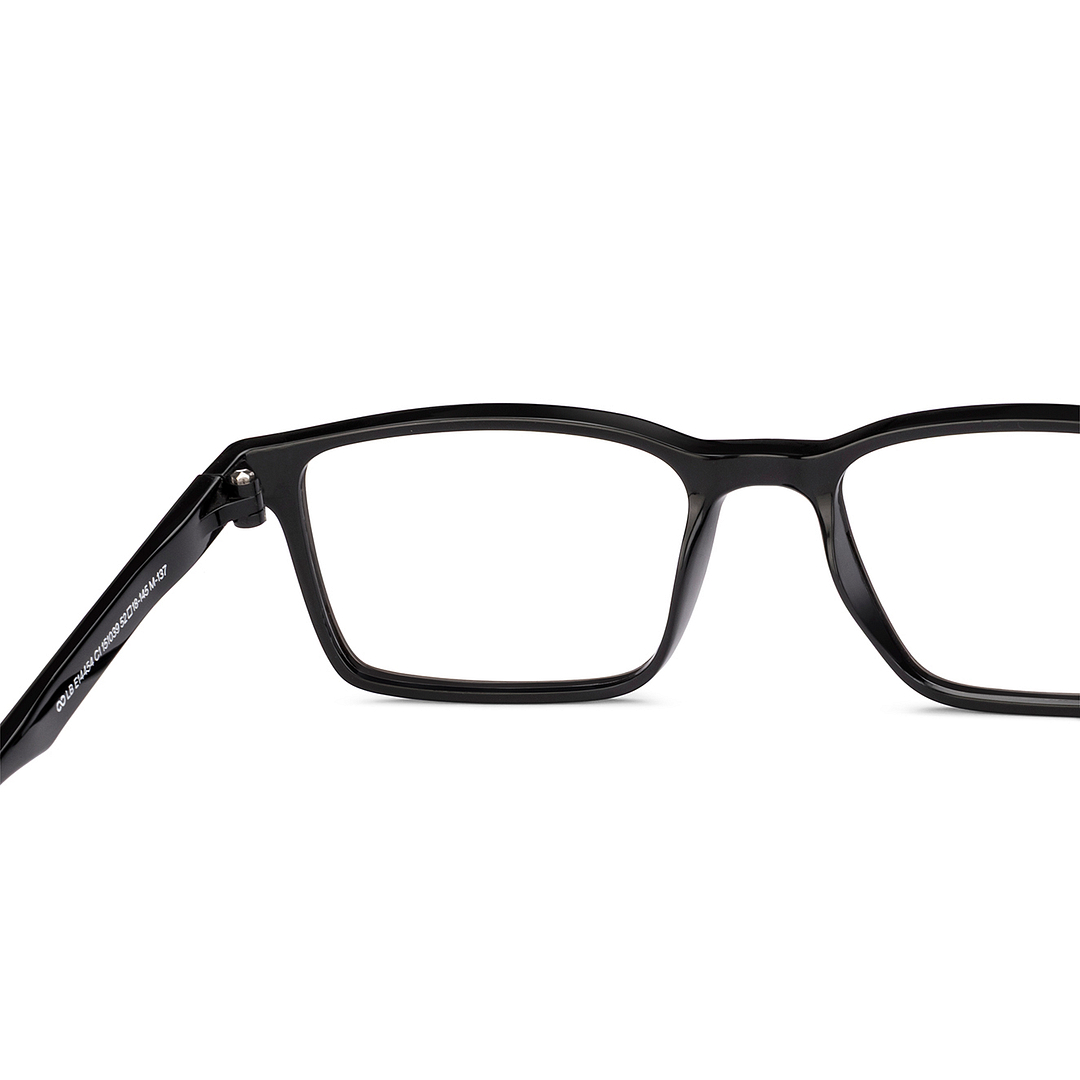 Lenskart BLU Screen Glasses Blue Block Zero Power Screen Glasses : Black Full Rim Rectangle Lenskart Blu LB E14454-C1 right side