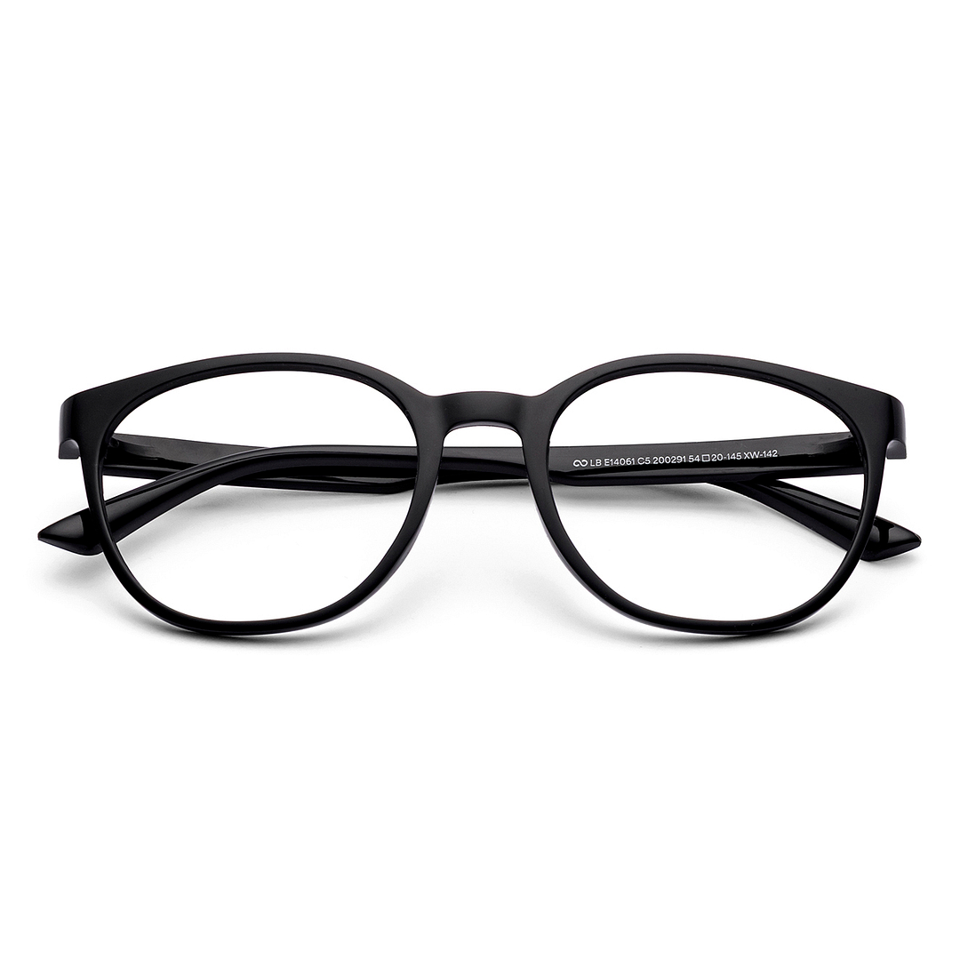 Lenskart BLU Screen Glasses Blue Block Zero Power Screen Glasses : Black Full Rim Round Lenskart Blu-C5 left side