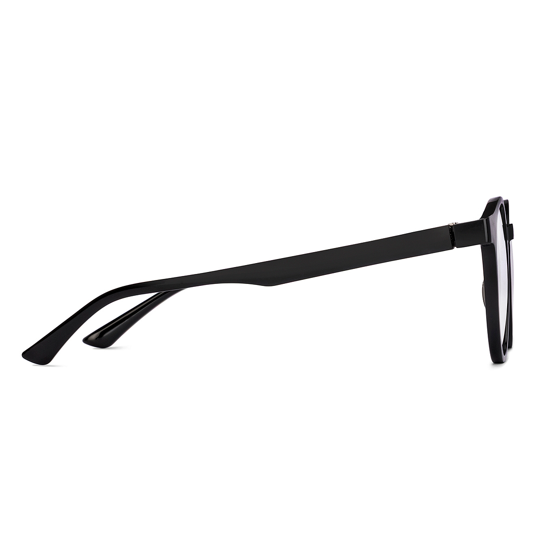 Lenskart BLU Screen Glasses Blue Block Zero Power Screen Glasses : Black Full Rim Round Lenskart Blu LB E14453-C2 left side