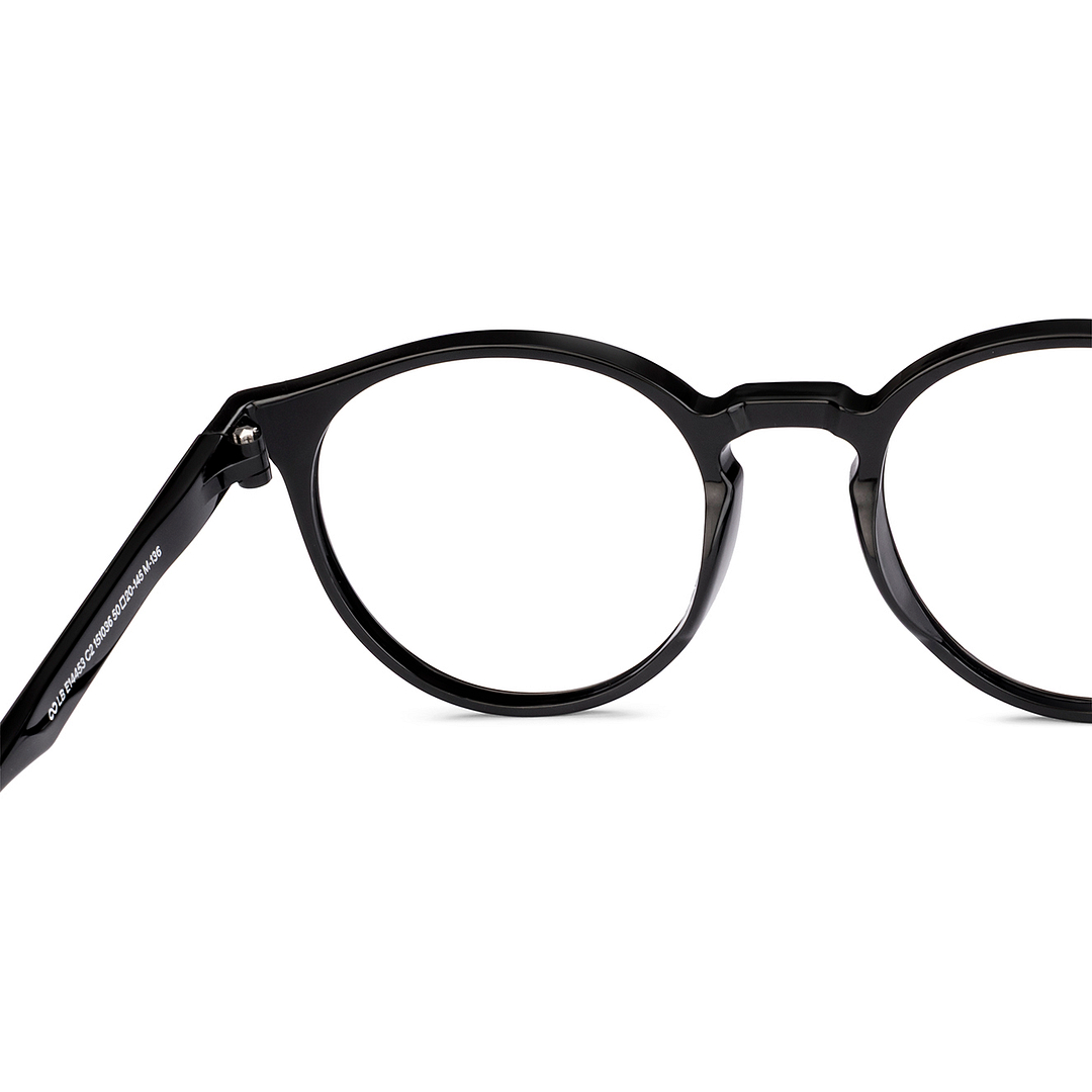 Lenskart BLU Screen Glasses Blue Block Zero Power Screen Glasses : Black Full Rim Round Lenskart Blu LB E14453-C2 right side