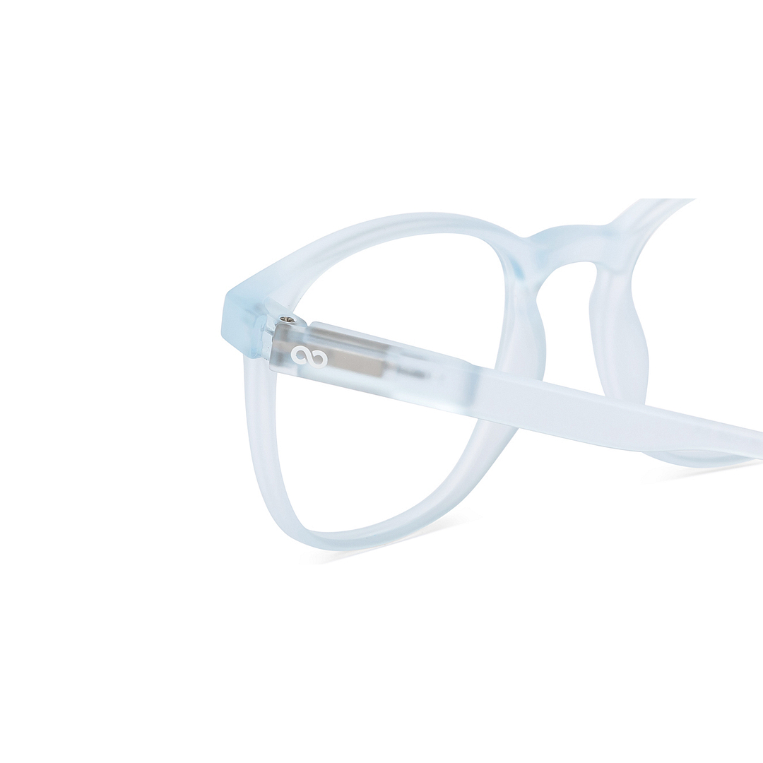 Lenskart Hustlr Screen Glasses Blue Block Zero Power Screen Glasses : Blue Sky Transparent Full Rim Square Lenskart HUSTLR LB E14058-W C3 right side