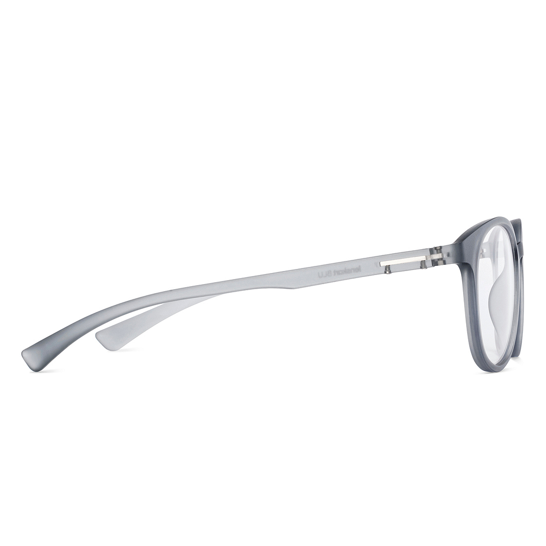 Lenskart BLU Screen Glasses Blue Block Zero Power Screen Glasses : Blue Transparent Full Rim Round Lenskart BLU LB E14240-C2 left side