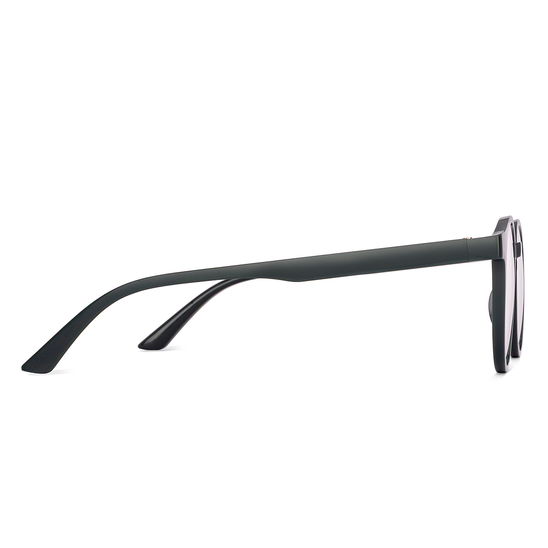 Lenskart BLU Screen Glasses Blue Block Zero Power Screen Glasses : Dark Green Full Rim Round Lenskart Blu LB E14453-C5 left side