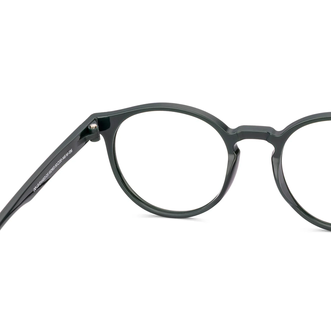 Lenskart BLU Screen Glasses Blue Block Zero Power Screen Glasses : Dark Green Full Rim Round Lenskart Blu LB E14453-C5 right side