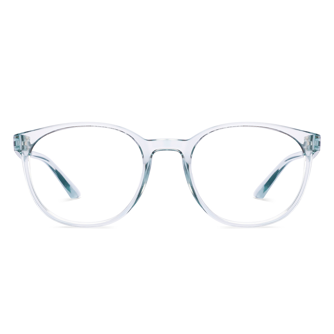 Lenskart BLU Screen Glasses Blue Block Zero Power Screen Glasses : Gray Transparent Blue Full Rim Round Lenskart BLU LB E14061-C1 right side