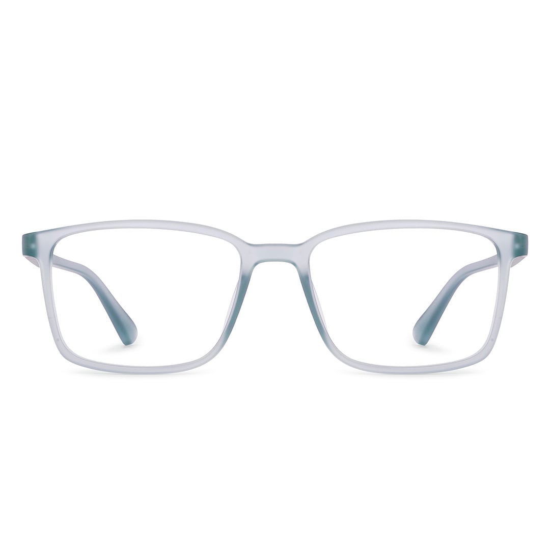 Lenskart BLU Screen Glasses Blue Block Zero Power Screen Glasses : Gray Transparent Navy Blue Full Rim Rectangle Lenskart Blu LB E13737-C3 right side