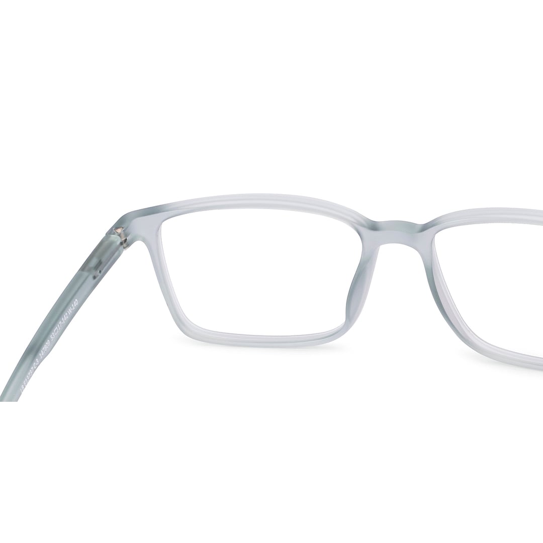 Lenskart BLU Screen Glasses Blue Block Zero Power Screen Glasses : Gray Transparent Navy Blue Full Rim Rectangle Lenskart Blu LB E13737-C3 right side
